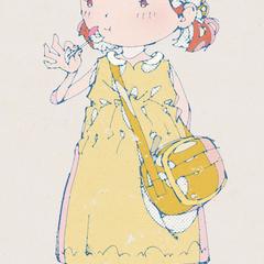 お菓子をかじる女の子のイラスト