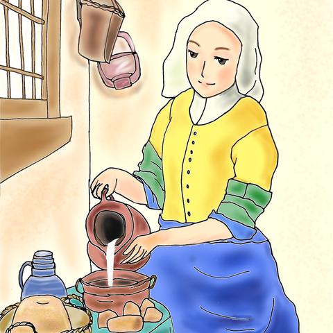 フェルメール 牛乳を注ぐ女 サガちいさん 似顔絵屋さん メイクさん のポートフォリオ ココナラ