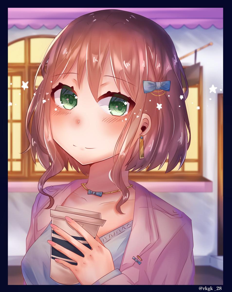 コーヒーを飲む女の子 天海 咲さん イラストレーター のポートフォリオ ココナラ