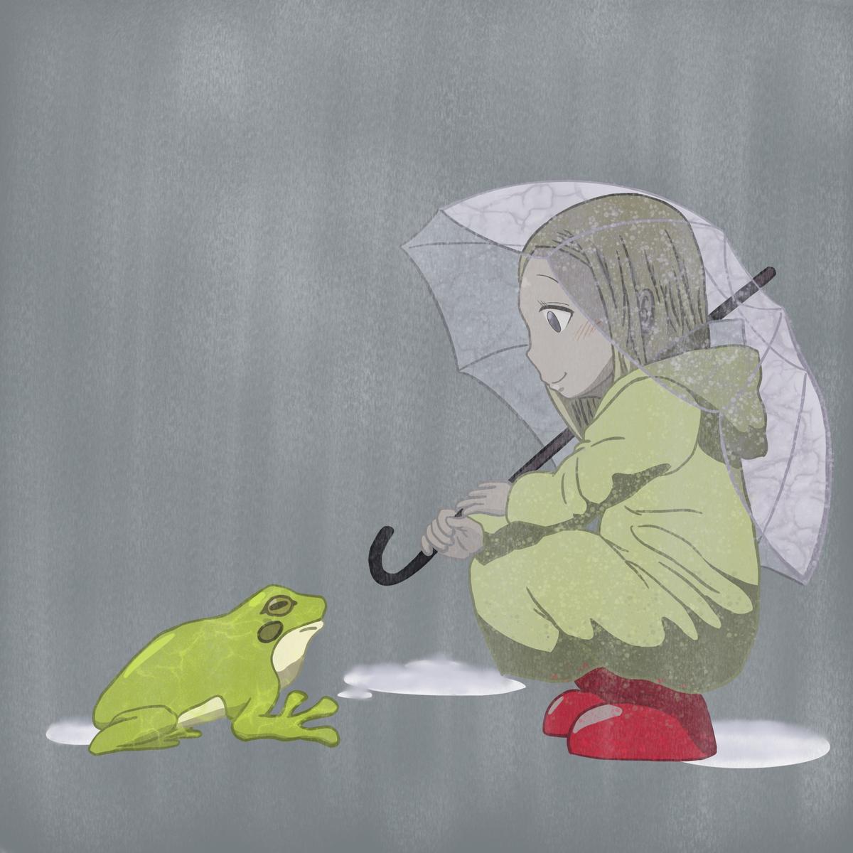 イラスト制作一例 蛙と女の子 バラさんさん 会社員 のポートフォリオ ココナラ