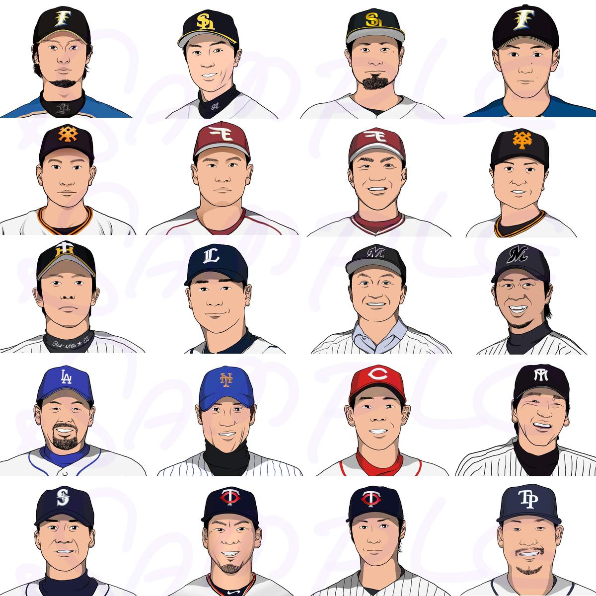 野球選手の似顔絵のご依頼 長期 ライオン丸 さん イラストレーター のポートフォリオ ココナラ 野球選手の似顔絵のご依頼 長期 ライオン丸 さん イラストレーター のポートフォリオ ココナラ
