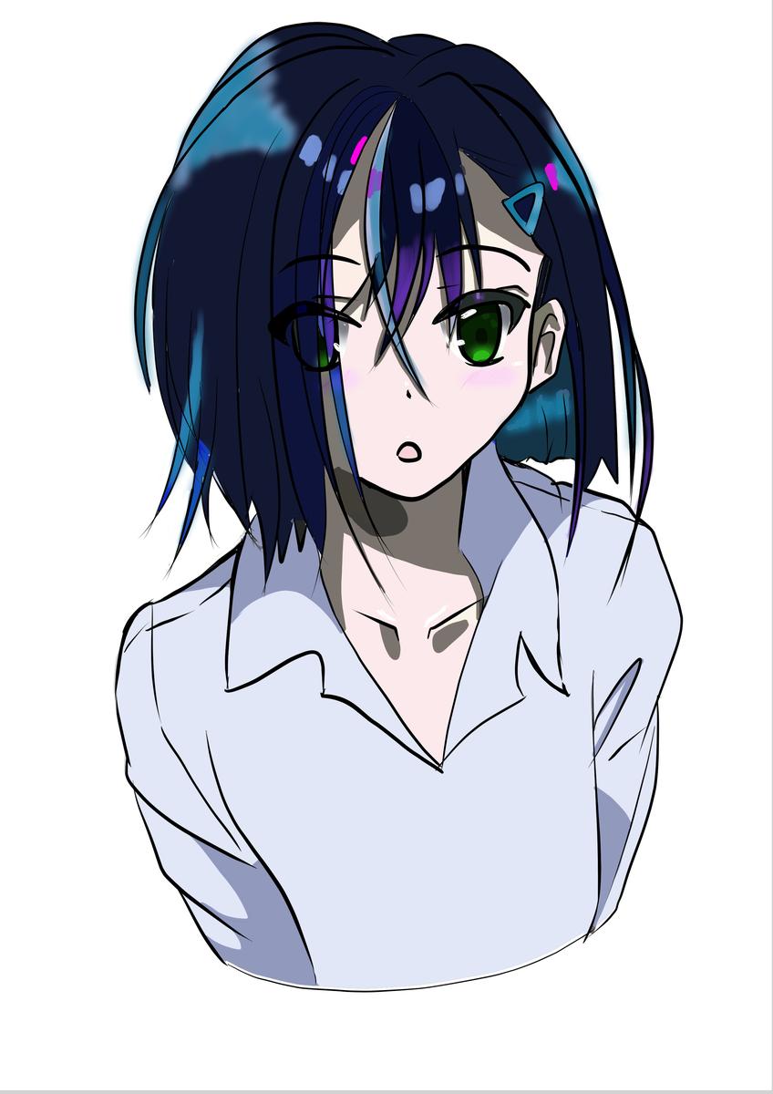 青い髪の女の子 いくちゃん313さん 新米ママイラストレーター のポートフォリオ ココナラ