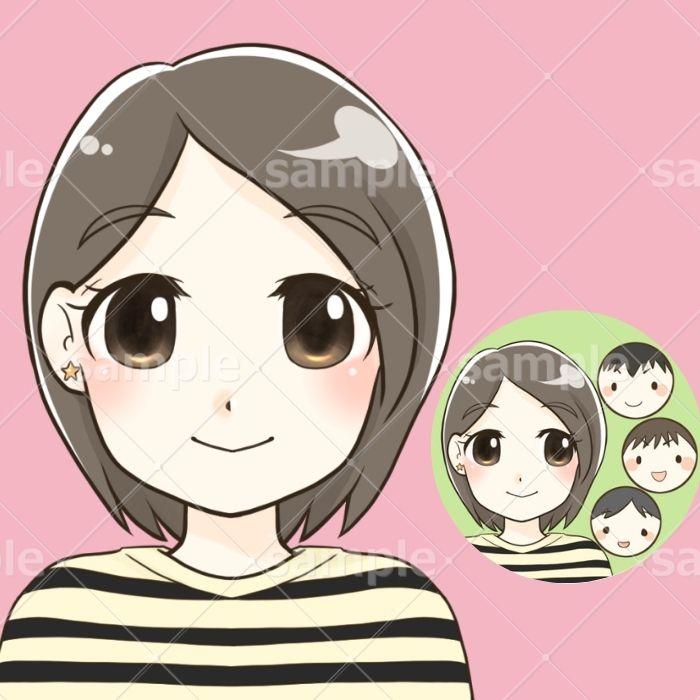 23 優しい雰囲気のママと可愛い男の子3兄弟 デフォルメ 卯野ハンナさん イラストレーター のポートフォリオ ココナラ