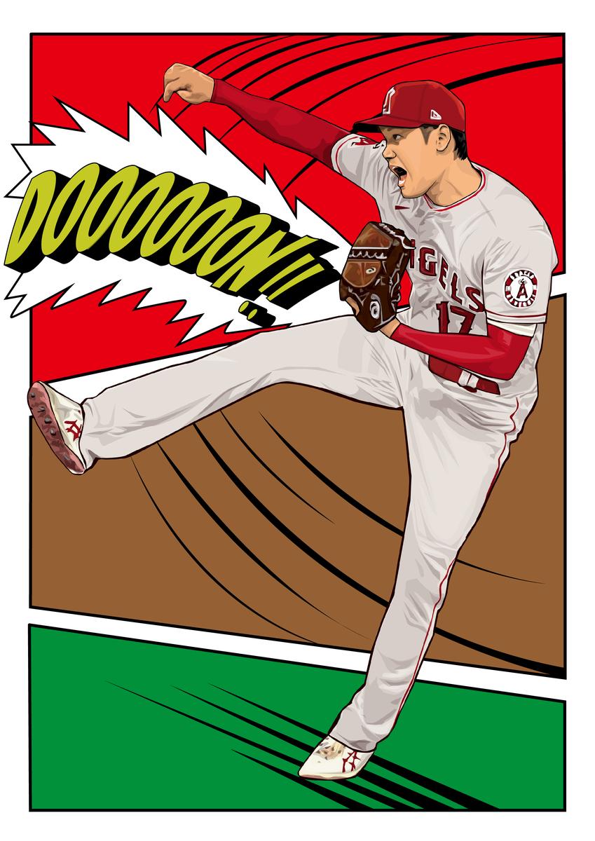 大谷翔平選手アメコミ風イラスト Keiji Suzukiさん イラストレーター のポートフォリオ ココナラ