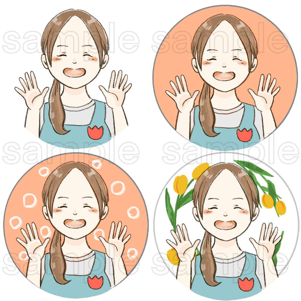 幼稚園の先生 保育士さんのアイコンサンプル みっつリンさん イラストレーター のポートフォリオ ココナラ