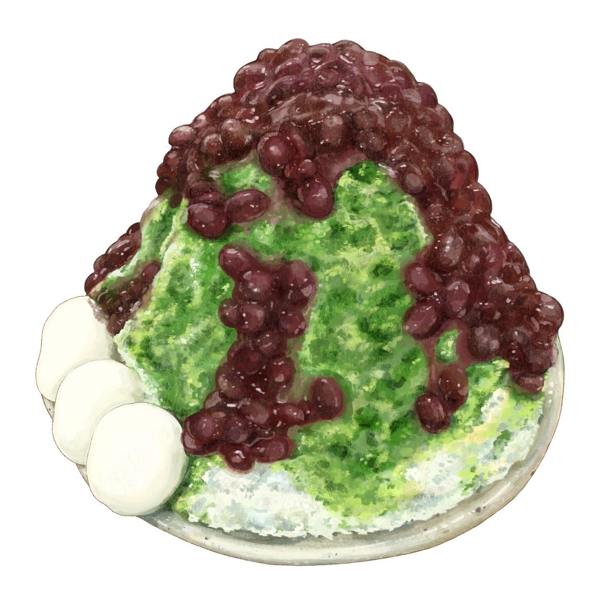抹茶白玉かき氷のイラスト こひなた ちゃいさん イラストレーター のポートフォリオ ココナラ