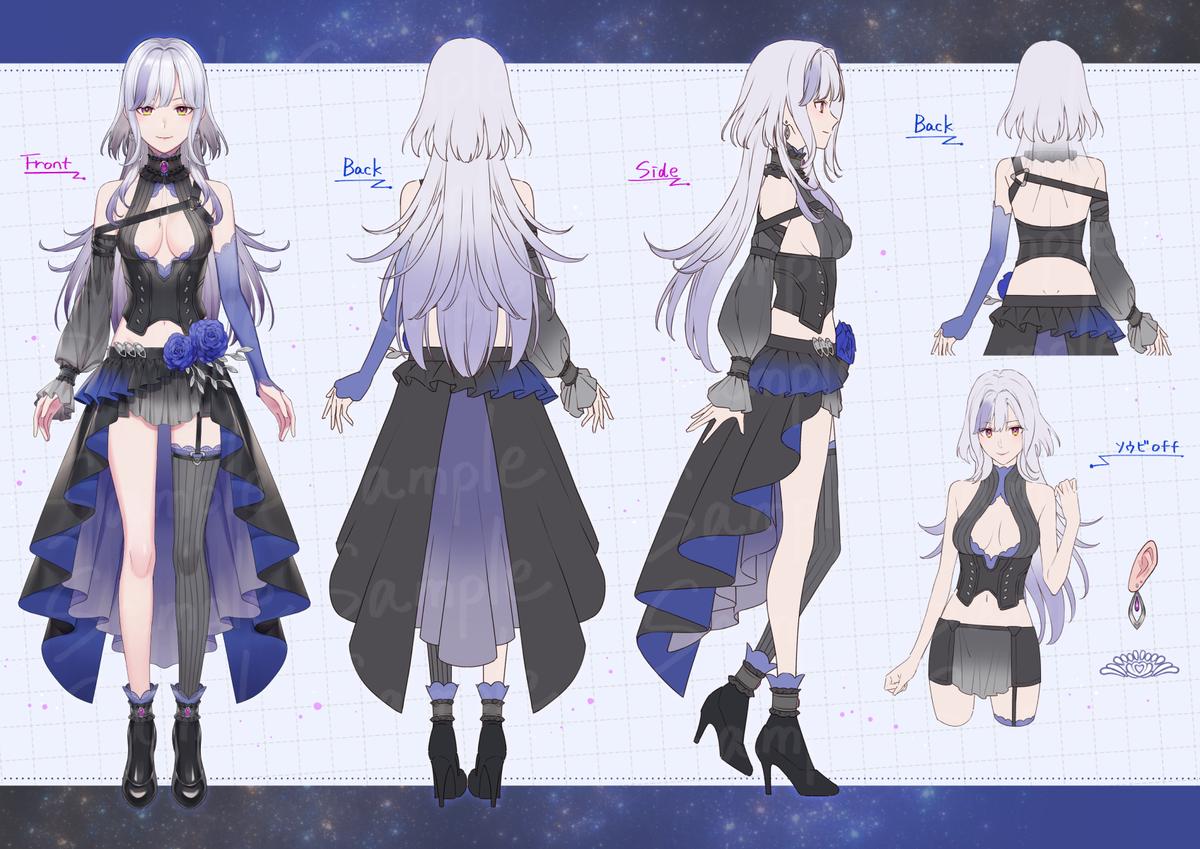 Vtuberキャラクターデザイン 三面図 キト さん イラストレーター のポートフォリオ ココナラ