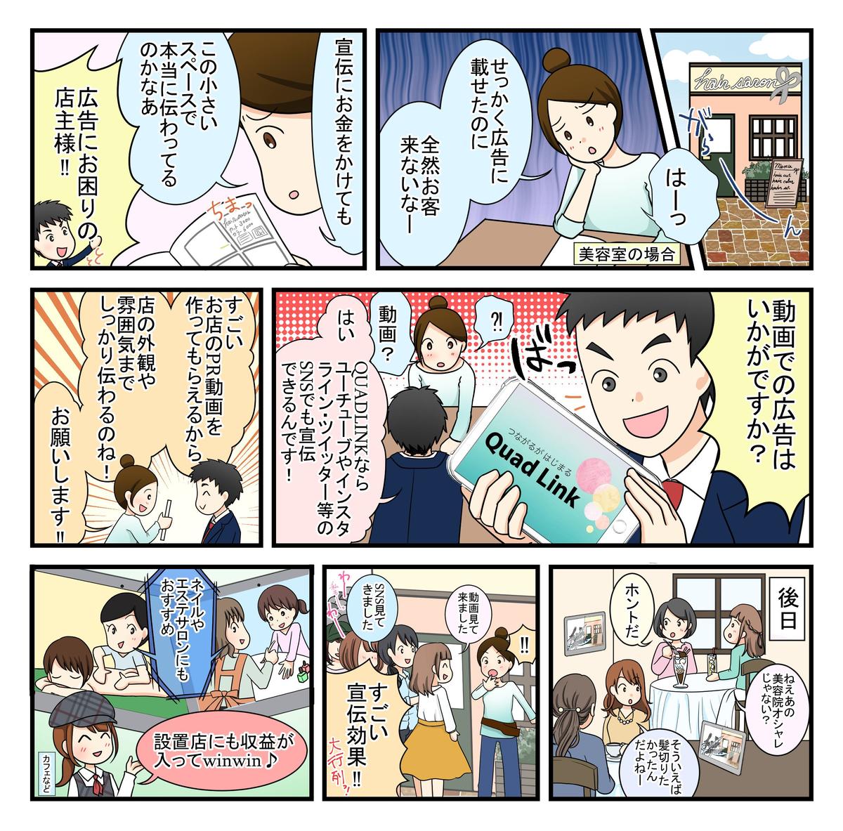 Quadlink様 サービス紹介漫画 青池 梨花さん 漫画 イラストレーター のポートフォリオ ココナラ