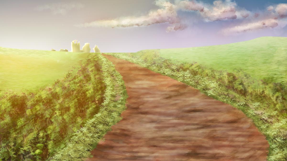 背景イラスト 草原の野道 水希遊さん イラストレーター のポートフォリオ ココナラ