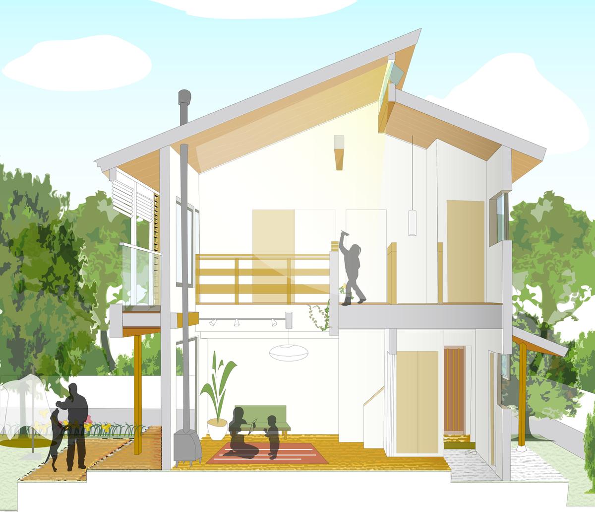 住宅断面パース Togo Design Officeさん 建築家 建築デザイン のポートフォリオ ココナラ