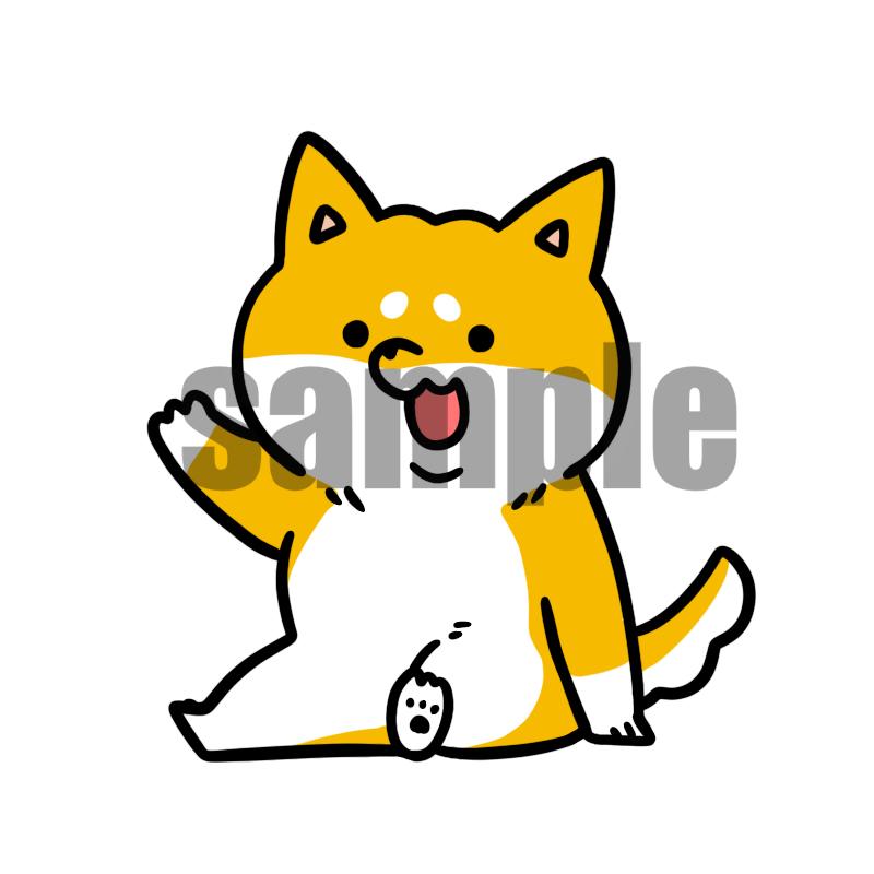 座っている柴犬のlineスタンプ ちゅんのすけさん 会社員 イラストレーター のポートフォリオ ココナラ