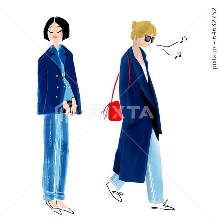 ネイビーが素敵な女性のイラスト アロアロウィさん イラストレーター のポートフォリオ ココナラ