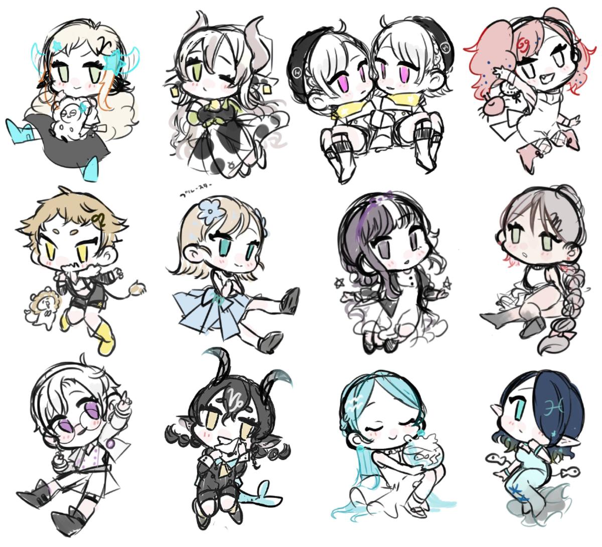 12星座擬人化 にこlzzさん イラスト制作 のポートフォリオ ココナラ