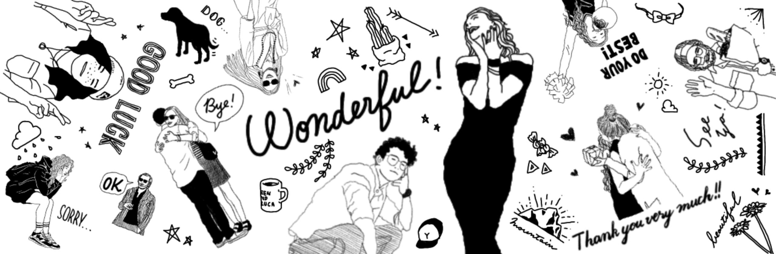 愛車のアメ車を背景にしたお洒落ファミリーのアウトドアイラスト Monica Dotさん ママイラストレーター デザイナー のポートフォリオ ココナラ